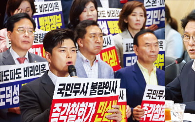 "현금 6억 재산신고 안해" "아들 꼼수 전학"…野 '김민석 사퇴' 총공세