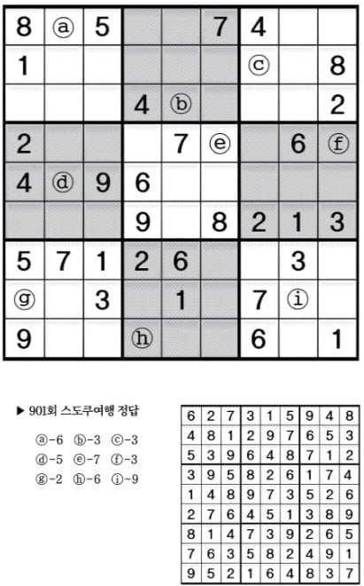 [수학 두뇌를 키워라] 스도쿠 여행 (902)