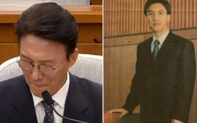 김민석, 청문회서 '두눈 질끈'…신사복 모델 사진에 '당혹'