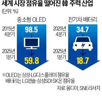 韓 배터리, 5년 만에 점유율 '반토막'