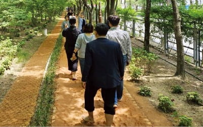"맨발로 황톳길 걸으세요"…대전 한밭수목원 인기