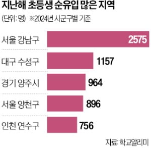 학군지 쏠림 가속…초등생 강남전학 최다