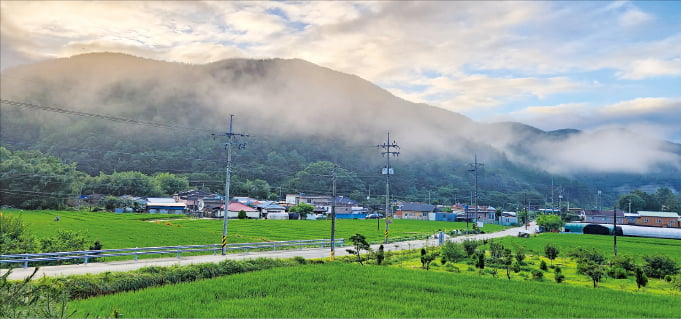 경남 진주 광제골 팜스테이 마을 전경.
