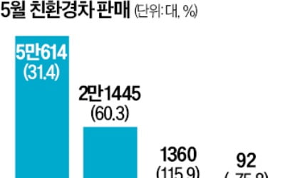 친환경차 내수 점유율 50% 넘었다…내연차 판매 첫 추월