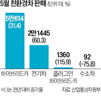 친환경차 내수 점유율 50% 넘었다…내연차 판매 첫 추월