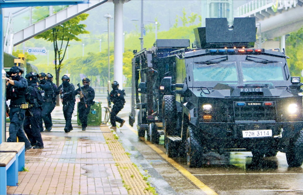 [포토] 경주 APEC 대비 대테러 훈련 