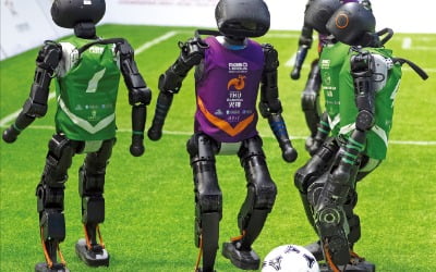 [포토] 中서 세계 첫 로봇 축구대회