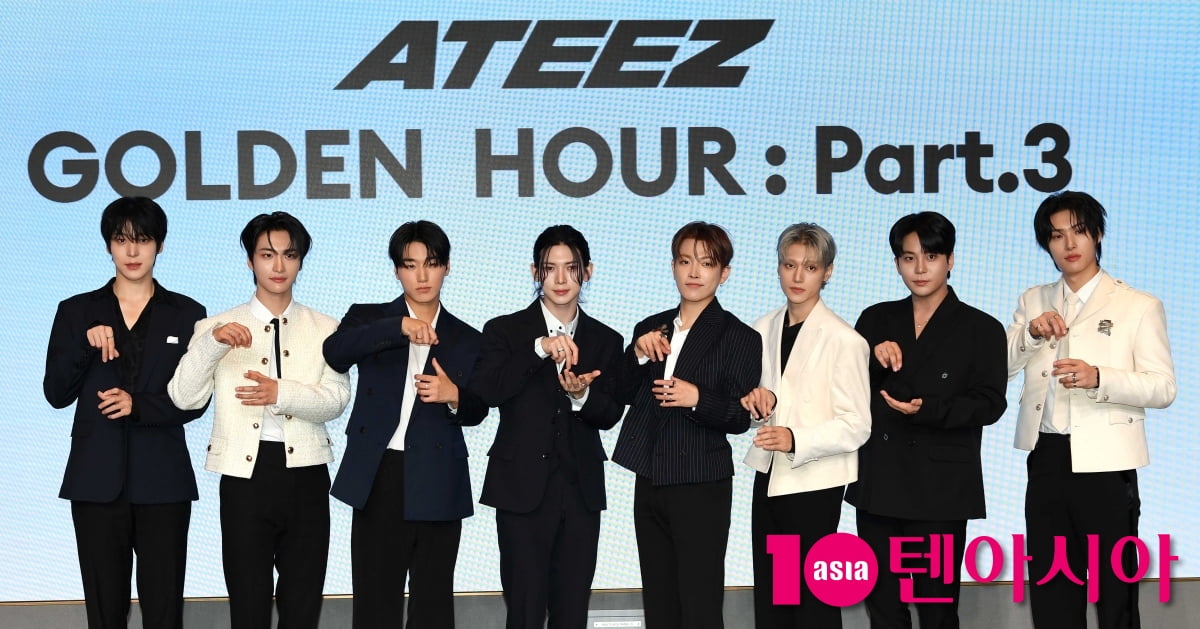 ATEEZ、ミニ12集『GOLDEN HOUR : Part.3』記者会見で新曲を披露