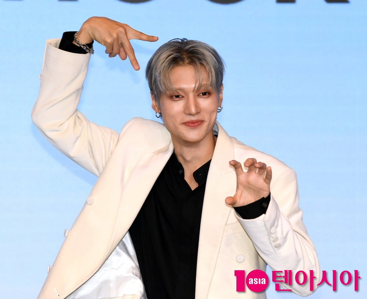 ATEEZ's Wooyoung Attends Press Conference for 'GOLDEN HOUR: Part.3' in Seoul