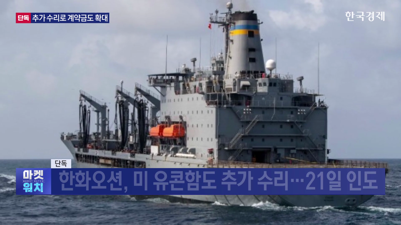 [단독] 한화오션, 미 유콘함도 추가 수리...21일 인도