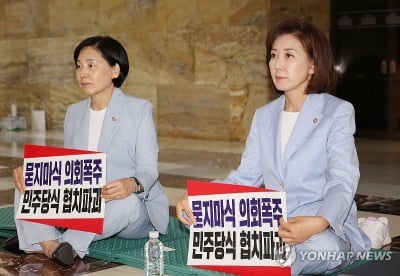 나경원, '김민석 지명 철회·법사위원장 반환 촉구' 무기한 농성
