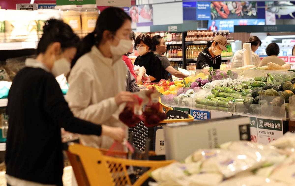 서울 시내 한 대형마트에서 시민들이 장을 보고 있다./사진=뉴스1