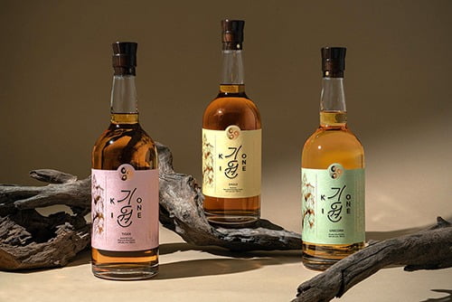 기원 위스키 3종. 순서대로 호랑이, 독수리, 유니콘 / 사진=기원 제공 