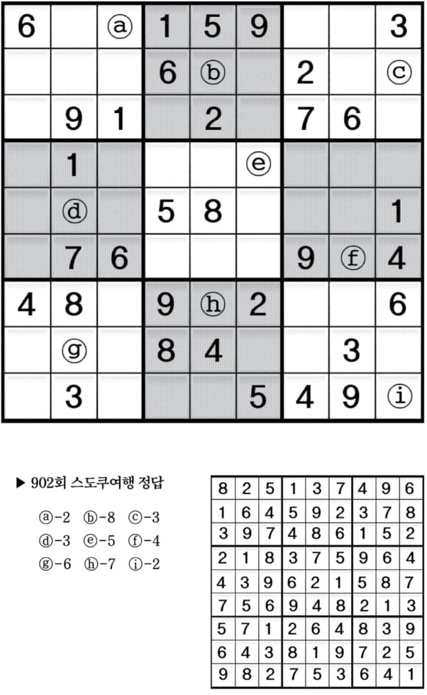 [수학 두뇌를 키워라] 스도쿠 여행 (903)