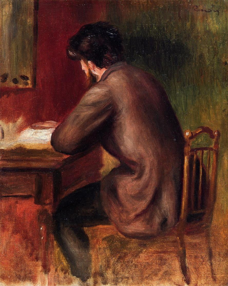 바지유가 사망한 뒤 르누아르가 그를 추모하며 그린 사후 초상화(1885).
