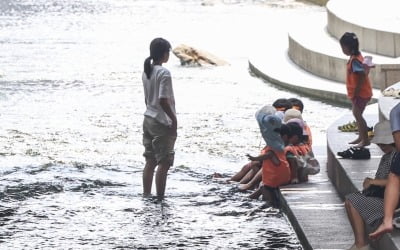 [포토] 청계천에서 휴식 취하는 시민들