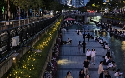 "50m 그늘막에 반딧불 야경까지"…청계천, 무더위 피난처로