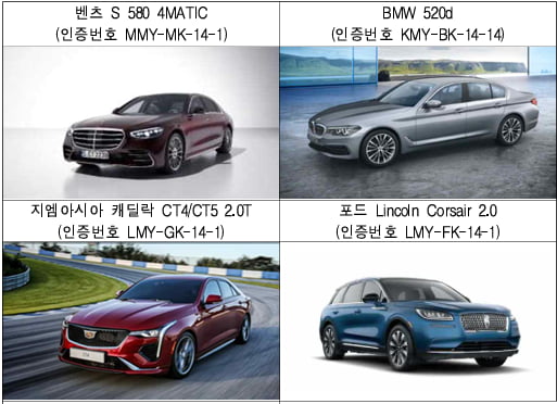 벤츠 S580, BMW 520d 등 8만 여대 리콜..."배출가스 부품 결함"