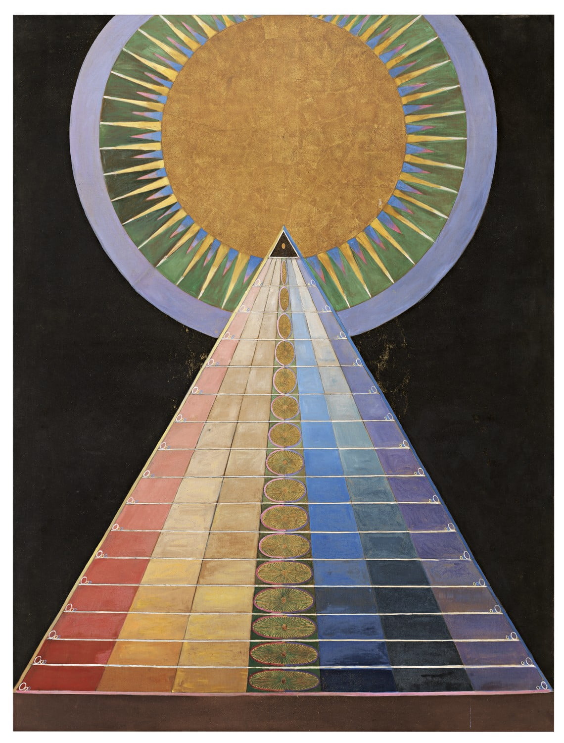 힐마 아프 클린트, No. 1, 그룹 X, 제단화, 1915, 캔버스에 유채, 금속박, 237.5 × 179.5 cm. /힐마 아프 클린트 재단 제공.