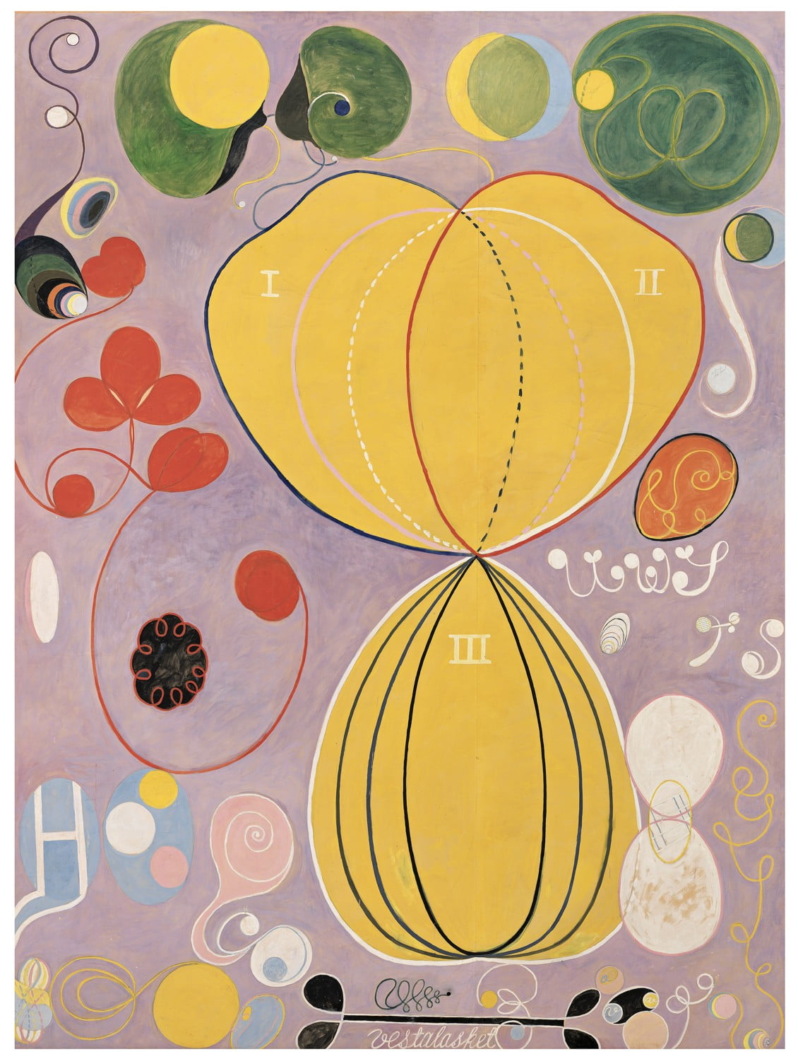 힐마 아프 클린트, No. 7, 성인기, 그룹 IV, 10점의 대형 그림, 1907, 종이에 템페라, 캔버스에 부착, 315 × 235 cm. /힐마 아프 클린트 재단 제공.