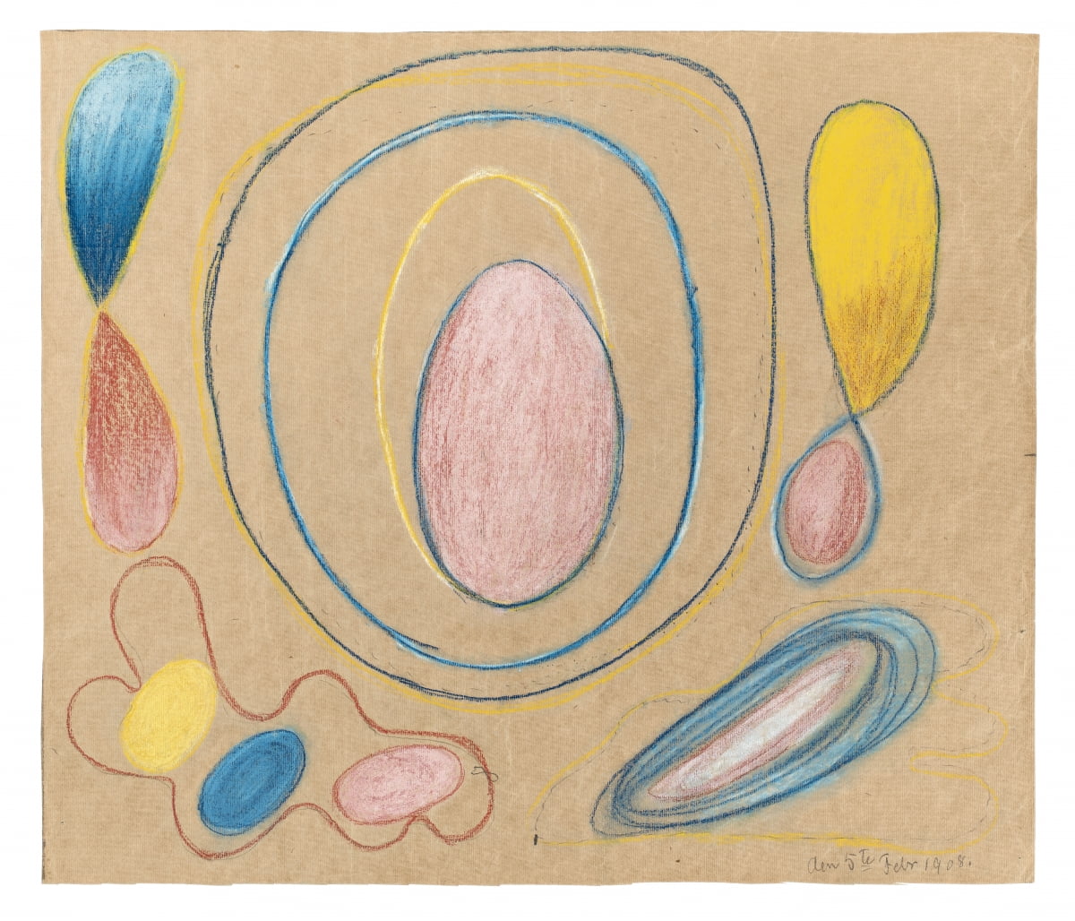 5인회, 무제, 1908년 2월 5일, 종이에 드라이 파스텔, 흑연, 53 × 62 cm. /힐마 아프 클린트 재단 제공