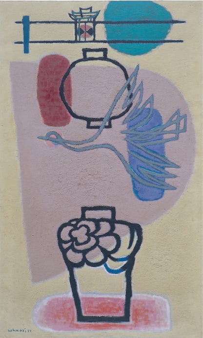 김환기, 정원, 1957, 캔버스에 유채, 145×89cm. / ⓒ 환기재단·환기미술관