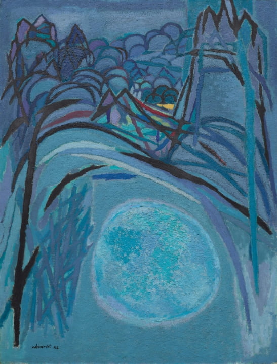 김환기, 산월, 1958, 캔버스에 유채, 130×105cm. / ⓒ 환기재단·환기미술관