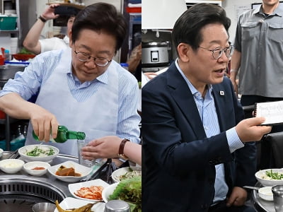 李대통령, 1대3 비율로 '소맥' 타줬다…시민과 '오겹살 외식'