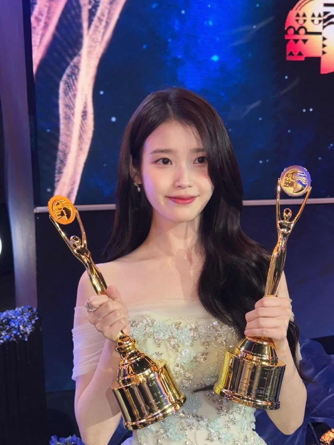 IU Shines at Blue Dragon Series Awards with Stunning Elegance