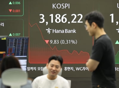 코스피, 0.2% 밀리며 3190선 밑돌아…금융주 '하락'