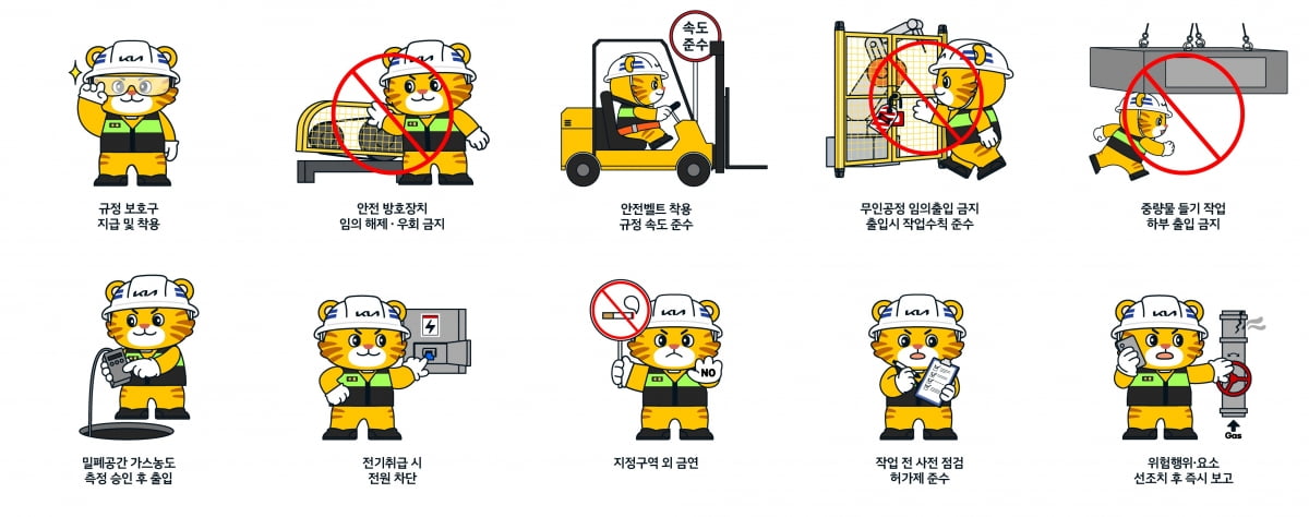 기아 안전캐릭터 '수호'로 표현한 10대 안전 수칙./사진=기아