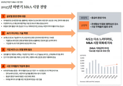 삼일PwC “미래 먹거리 관심 증가…하반기 M&A 시장 완만한 회복세 전망”