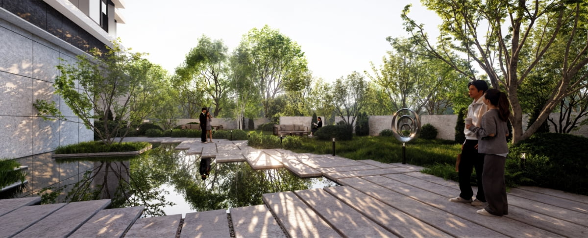 써밋프라니티의 시크릿 필로티 가든. 사진=대우건설