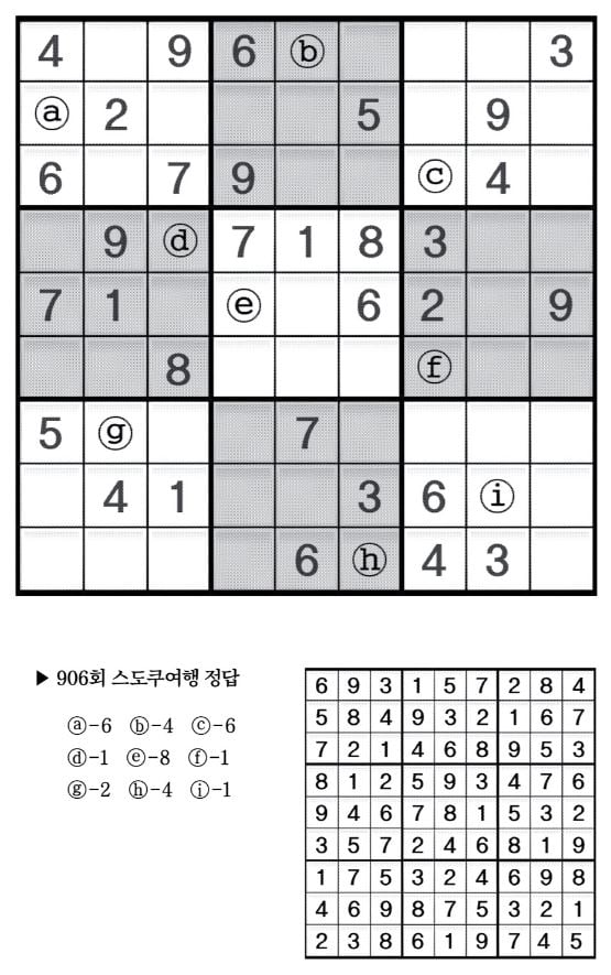 [수학 두뇌를 키워라] 스도쿠 여행 (907)