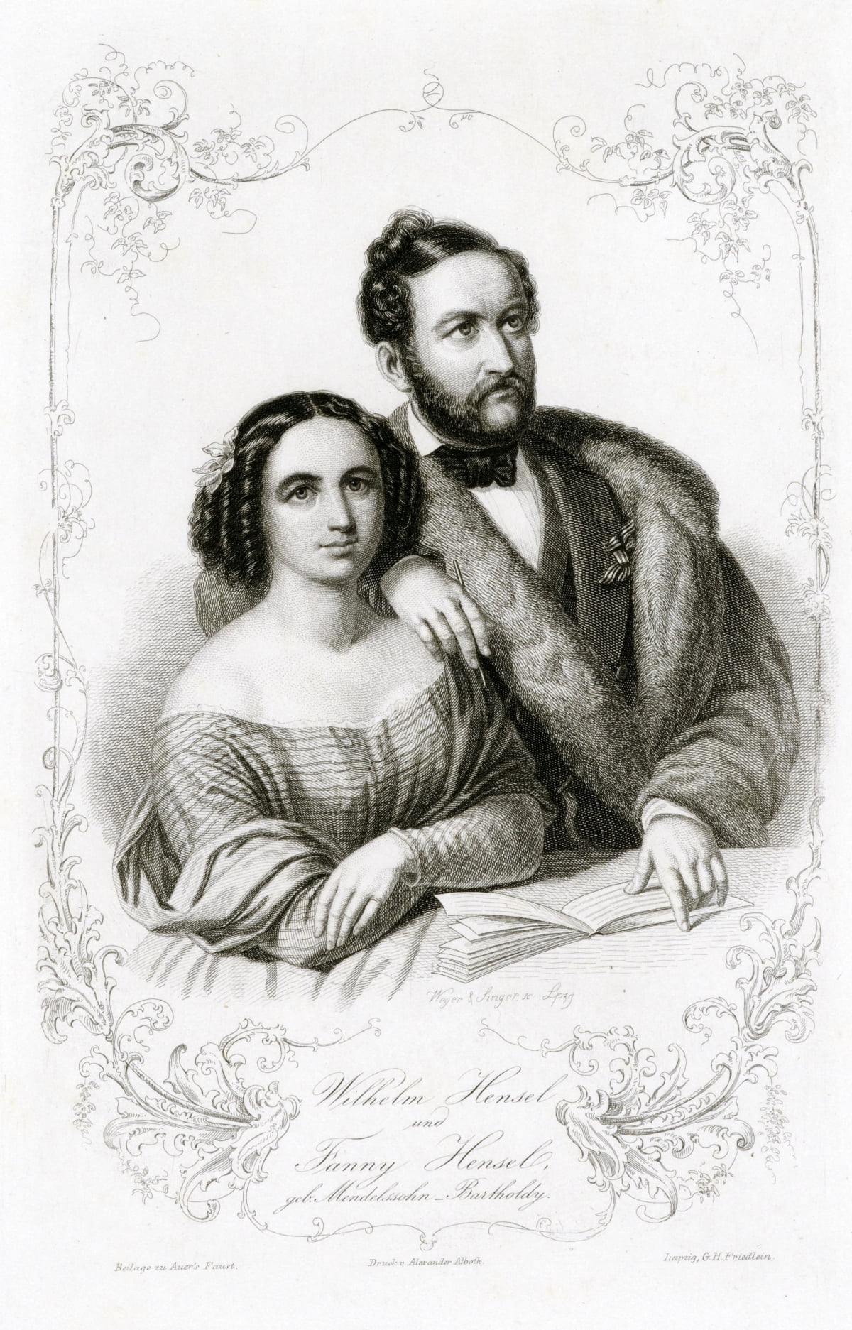 파니와 남편 빌헬름 헨젤(1846). / 이미지 출처. mendelssohn-gesellschaftde