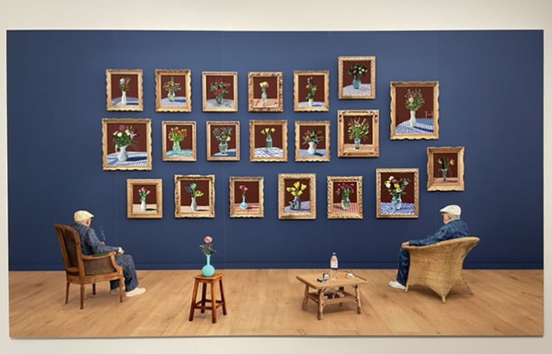 데이비드 호크니, 25th June 2022, Looking at the Flowers (Framed), 2022. / 사진=필자제공