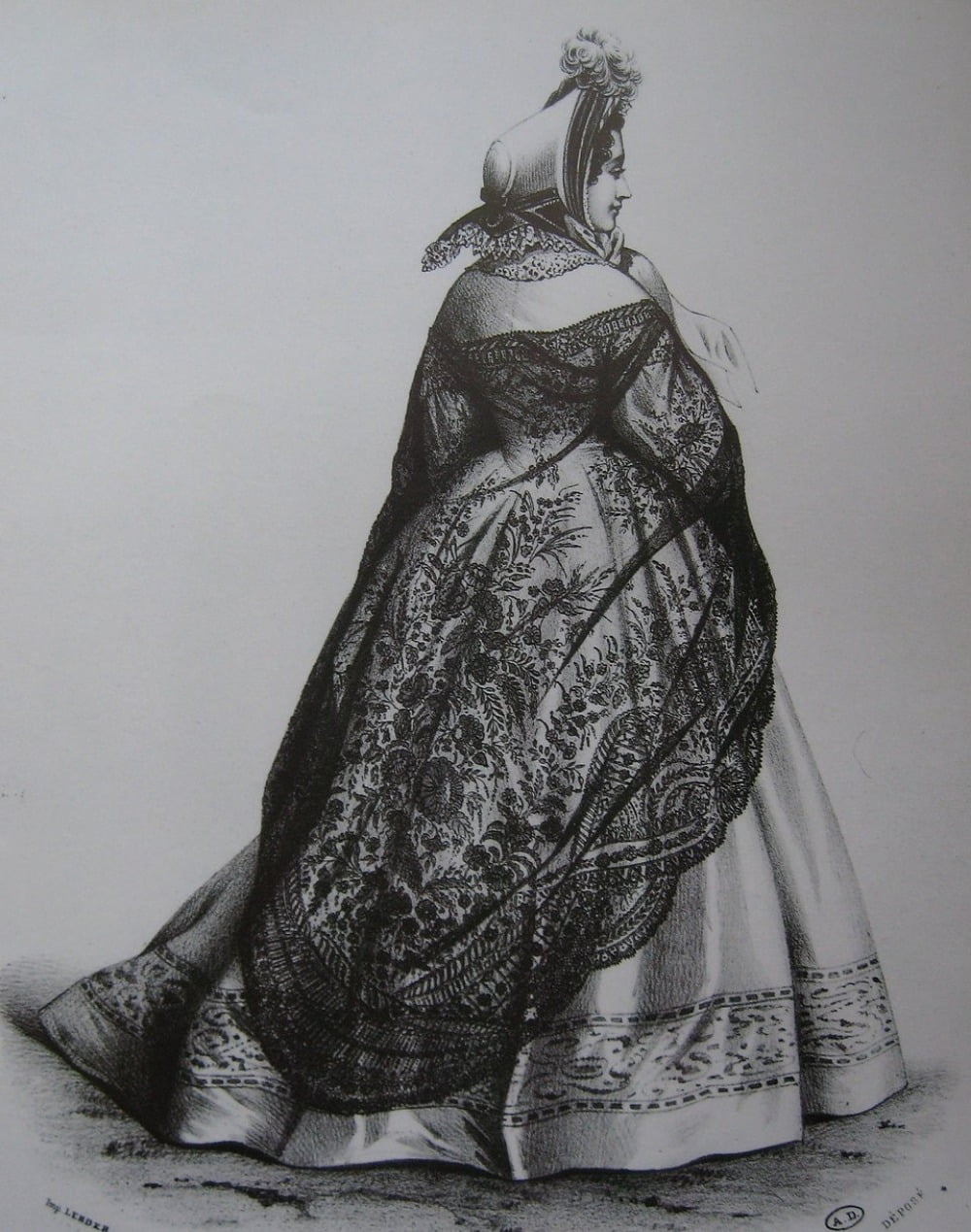 Chantilly 블랙 레이스 숄을 한 여인, 1865 © Library of Arts Decoratifs, Paris / 사진출처. 위키피디아