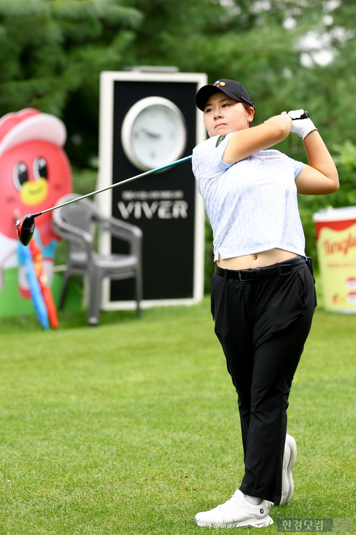 [포토] 홍정민, '리더보드 위로 가자~' (BC카드·한경 레이디스컵 2025)