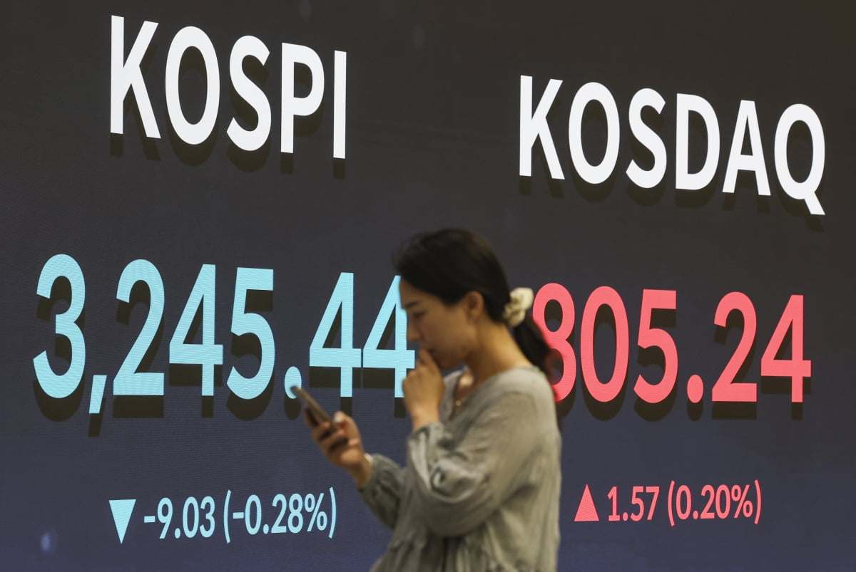 서울 여의도 한국거래소 전광판에 종가가 표시되고 있다. 사진=한경 임형택 기자