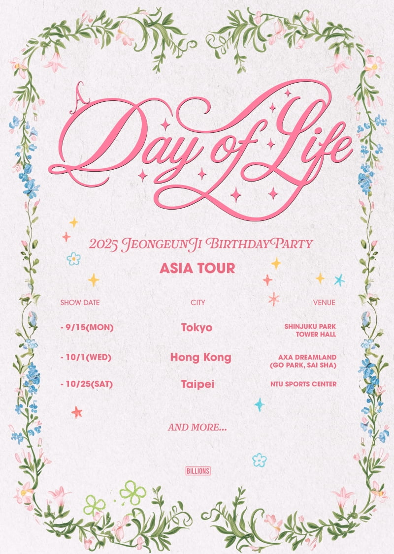 Jeong Eun-ji Announces 2025 Asia Tour 'A Day Of Life'