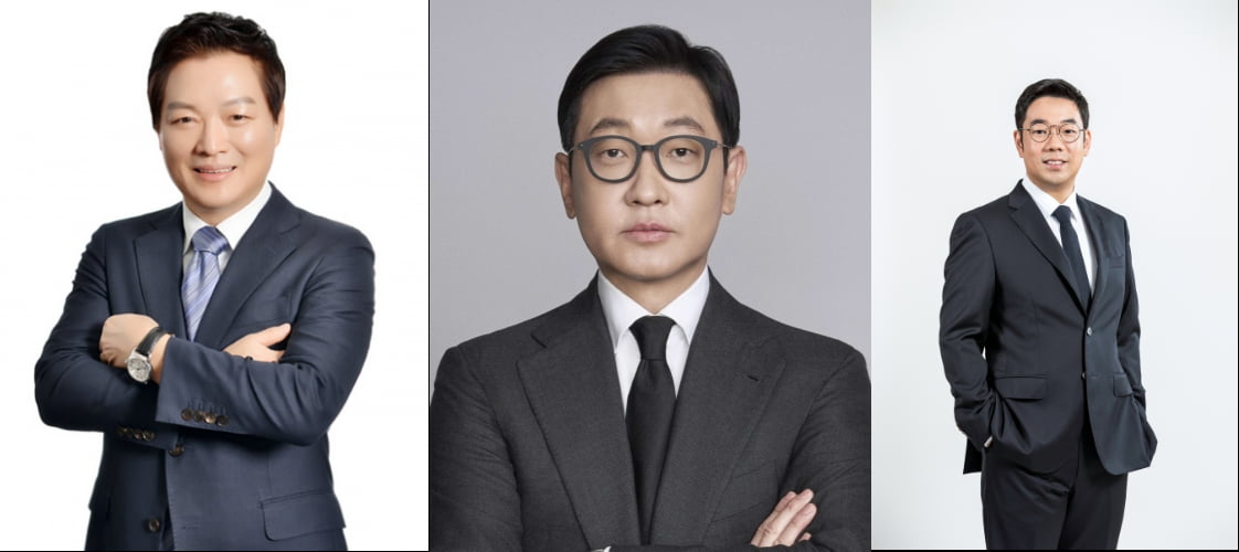 왼쪽부터 박주형 신세계 대표, 문성욱 신세계라이브쇼핑 대표, 제임스 장 지마켓 대표. 