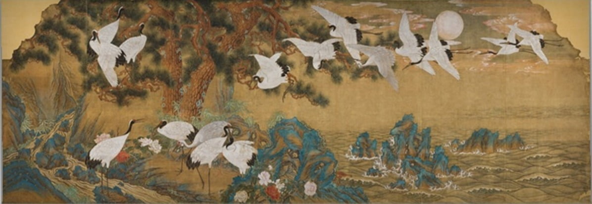 대조전을 장식한 벽화_백학도, 김은호(이미지=국립고궁박물관)