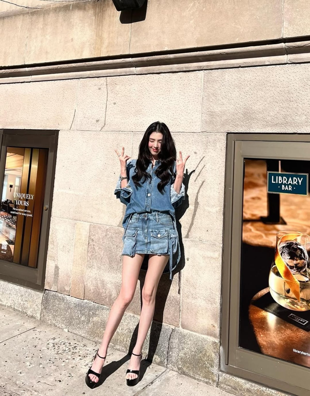 Han So-hee Showcases Dual Charms in Denim and Slip Dress