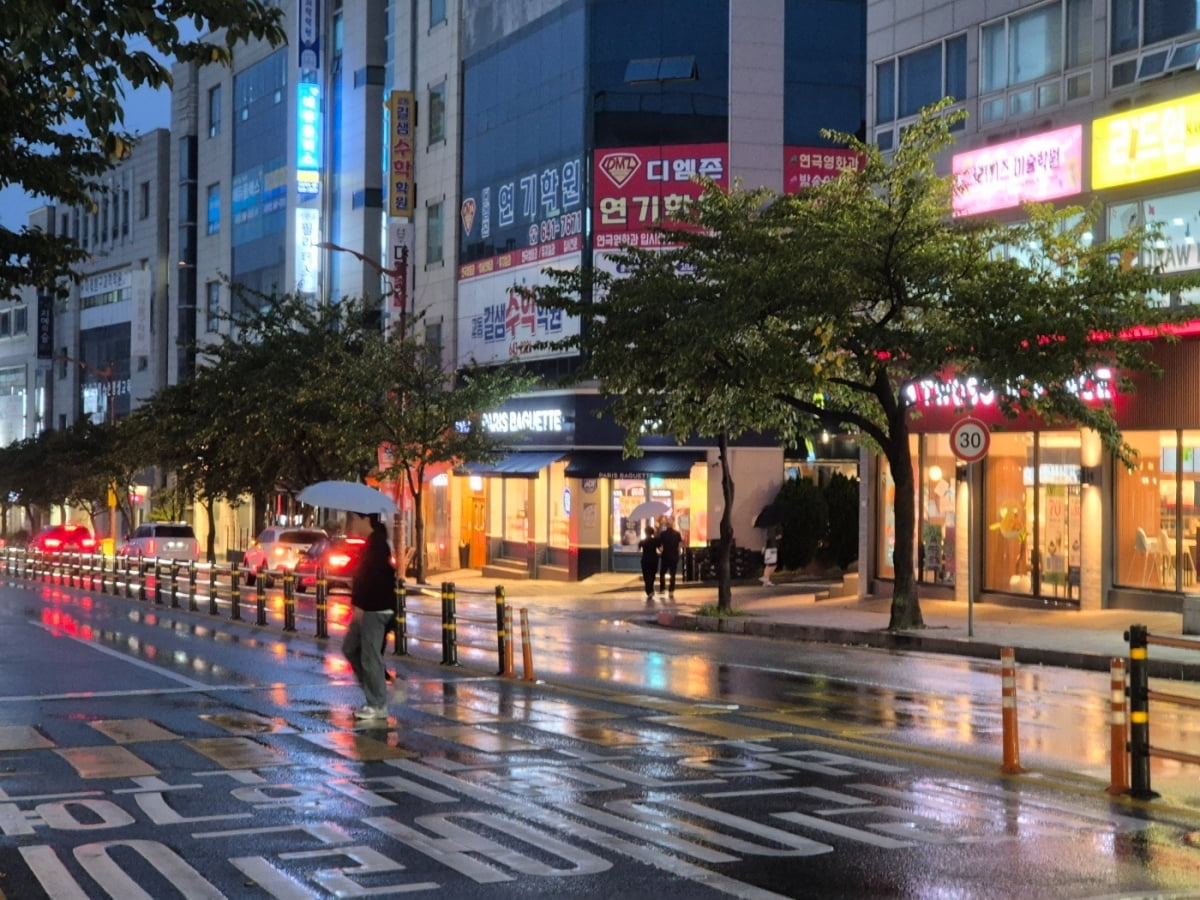 12일 오후 강원 강릉 교통 일대에서 우산을 쓴 시민들이 발걸음을 옮기고 있다. 기상청은 극심한 가뭄이 이어지는 강릉을 포함한 동해안에 오는 14일까지 30~80㎜(많은 곳 북부동해안 100㎜이상)의 비가 내릴 것으로 예보했다./사진=뉴스1