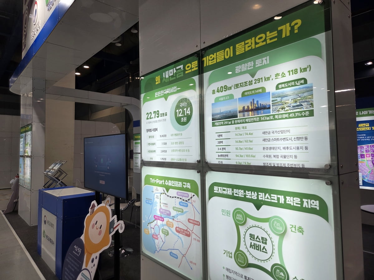 집코노미 박람회 2025에 마련된 새만금개발청, 새만금개발공사의 홍보 부스. 한경DB