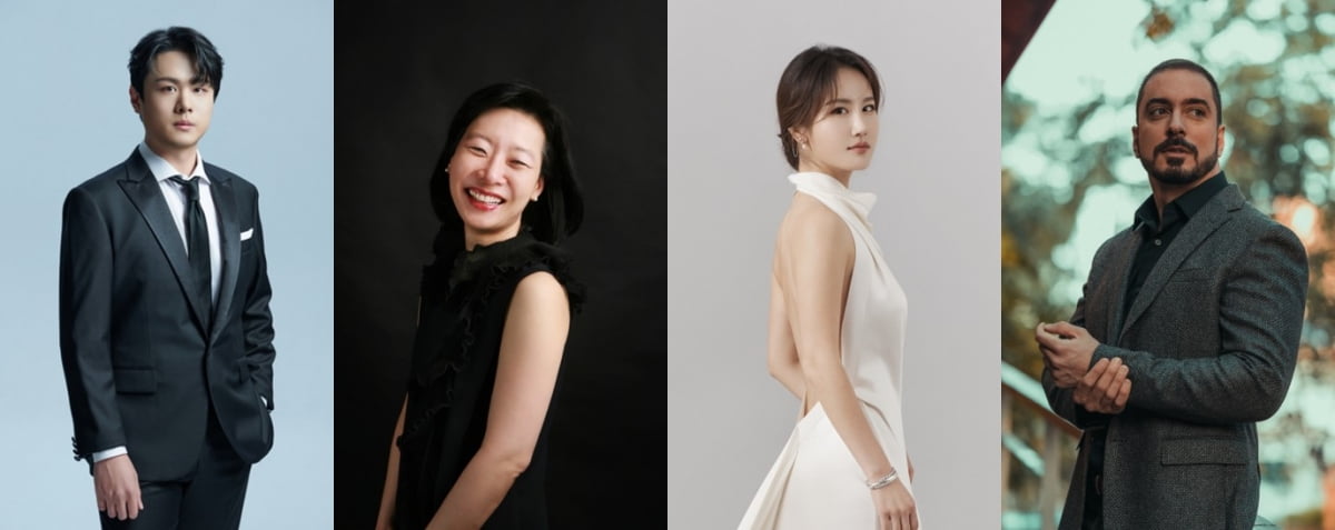 테너 김민석(왼쪽부터), 피아니스트 정호정, 소프라노 박혜상, 피아니스트 안드레스 사레. / 사진제공. 마포문화재단.