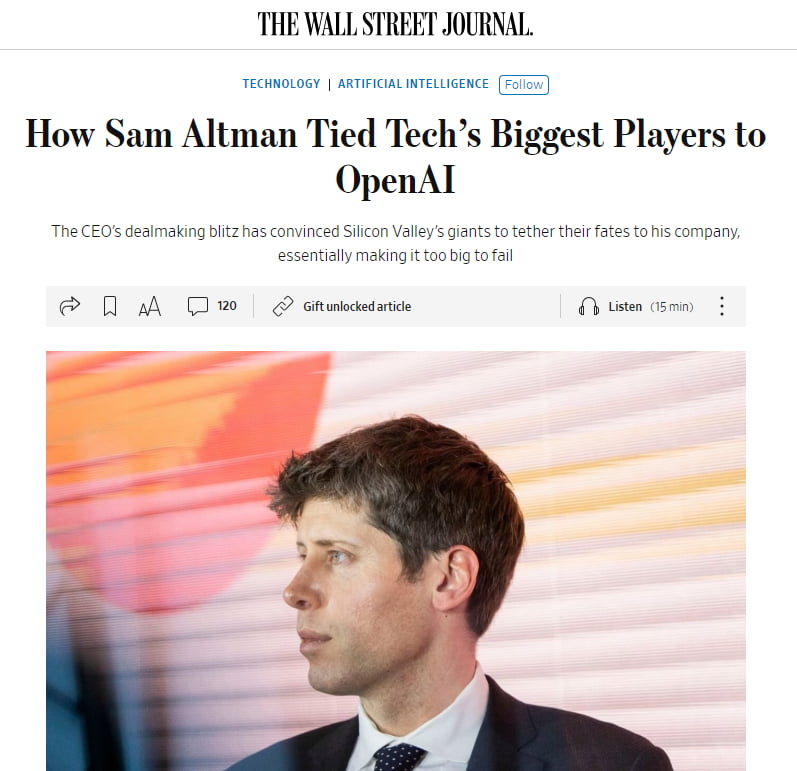 WSJ "올트먼 잘못되면 AI 주식 모두 몰락" [김현석의 월스트리트나우]