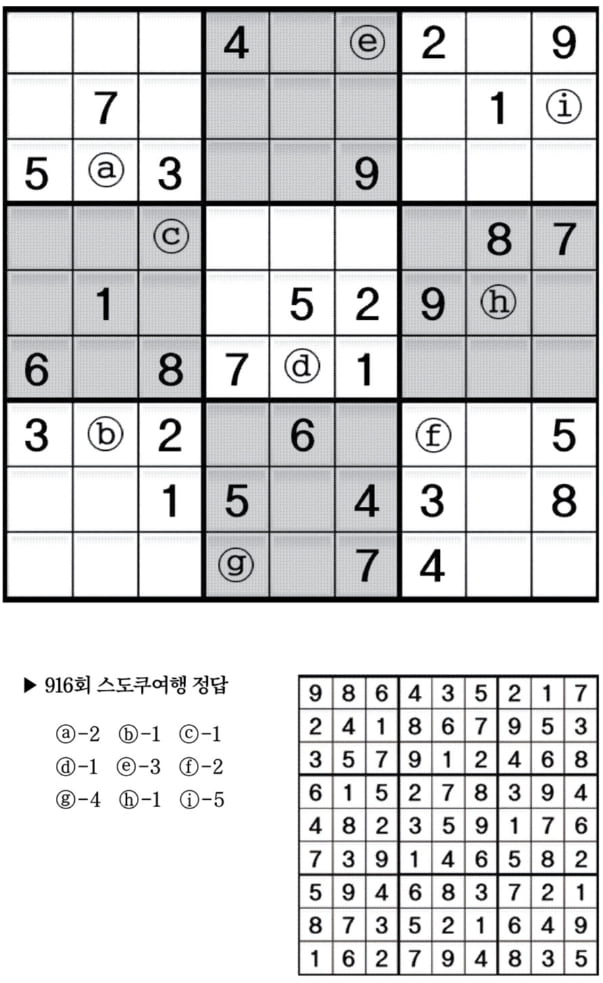 [수학 두뇌를 키워라] 스도쿠 여행 (917)