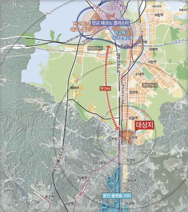 오리역세권 위치도