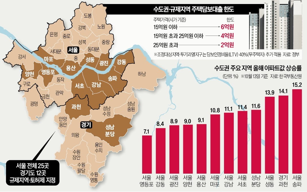 '10·15 규제' 묶인 서울…중저가 아파트에 관심 쏠린다